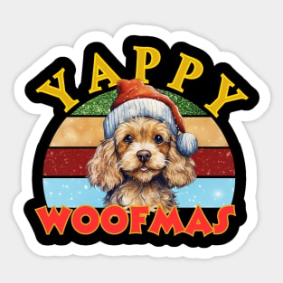 Yappy Woofmas Christmas Poodle Sticker